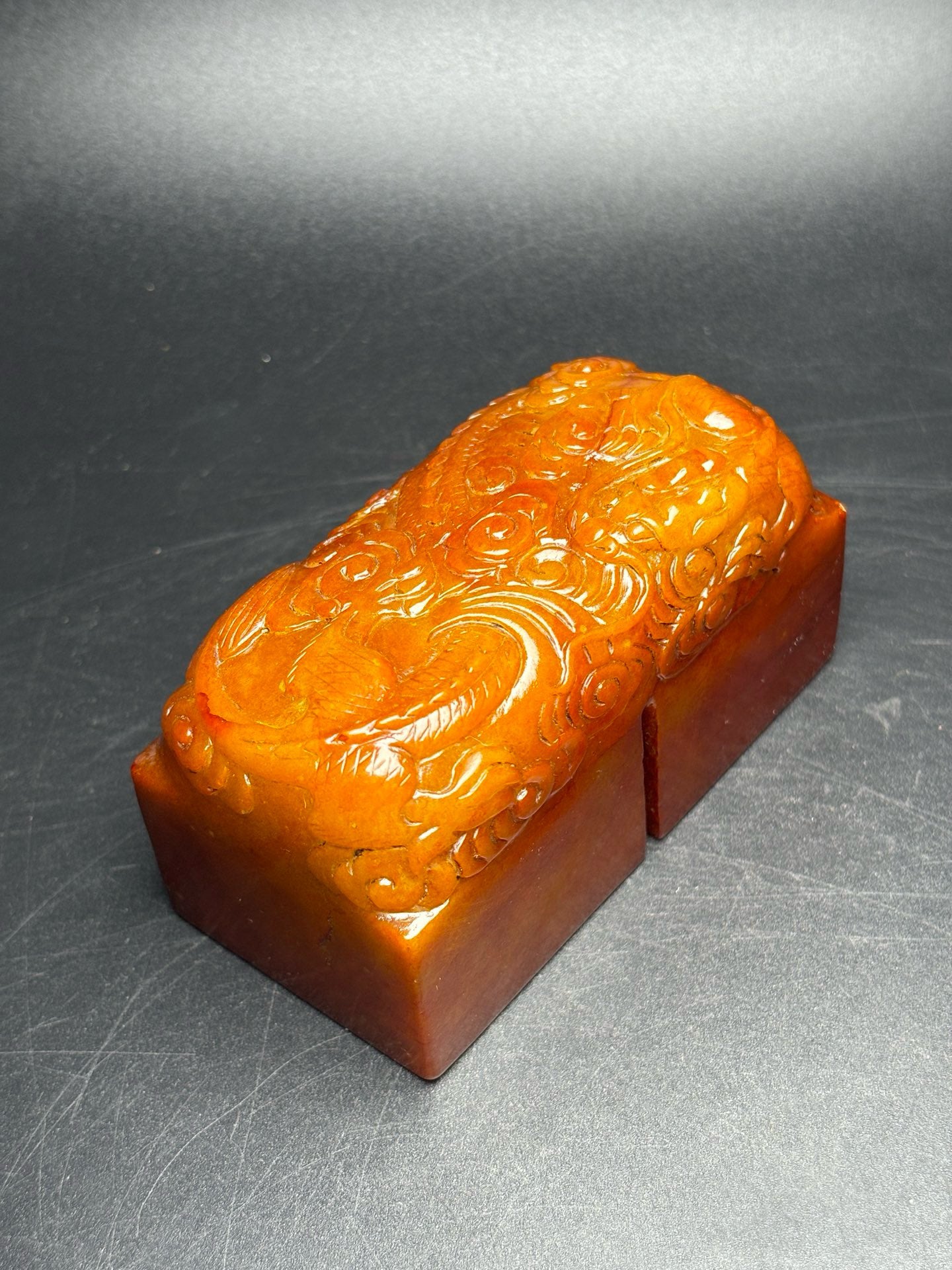 Delicate Hetian Jade Dragon Seal