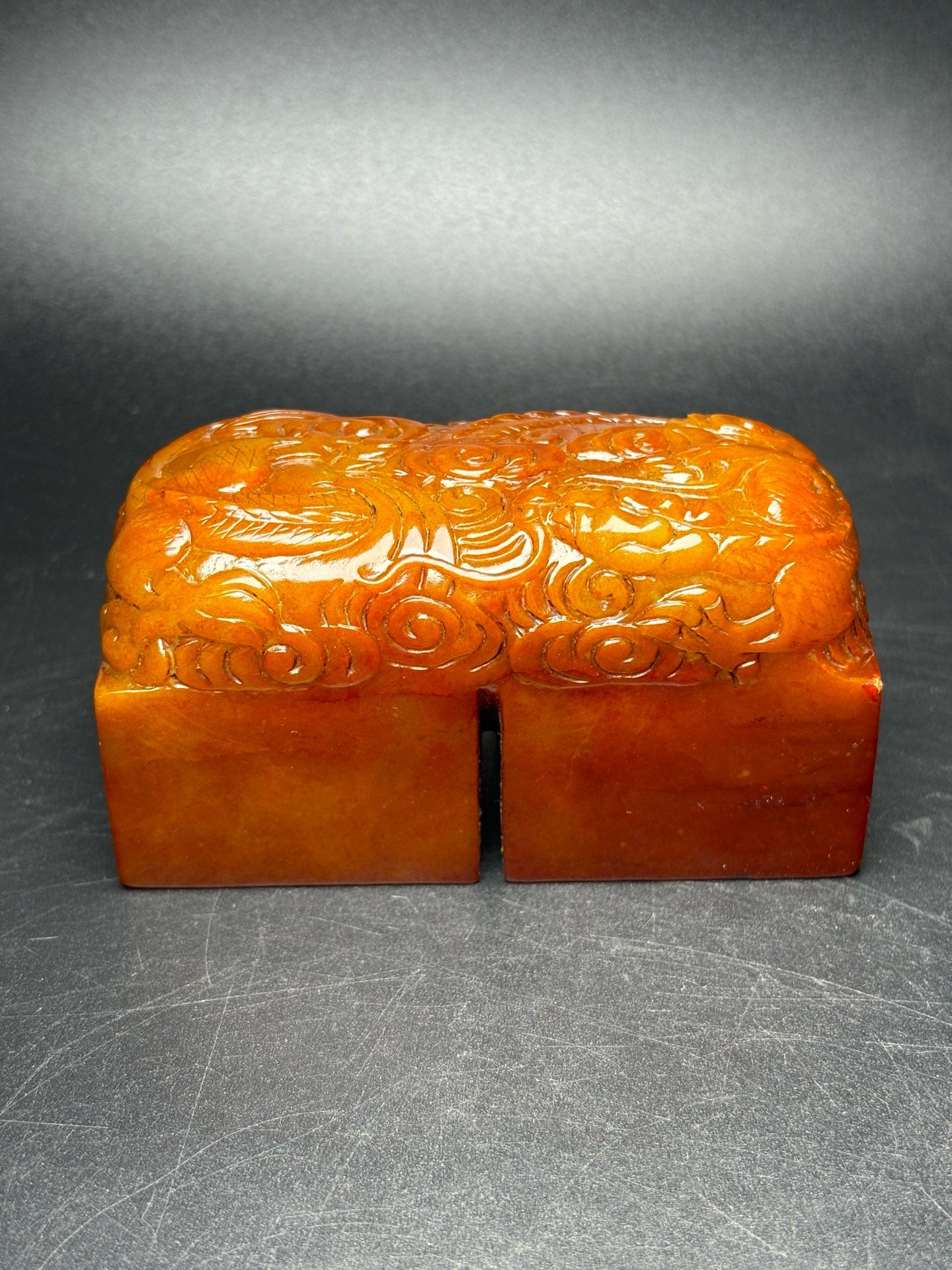 Delicate Hetian Jade Dragon Seal