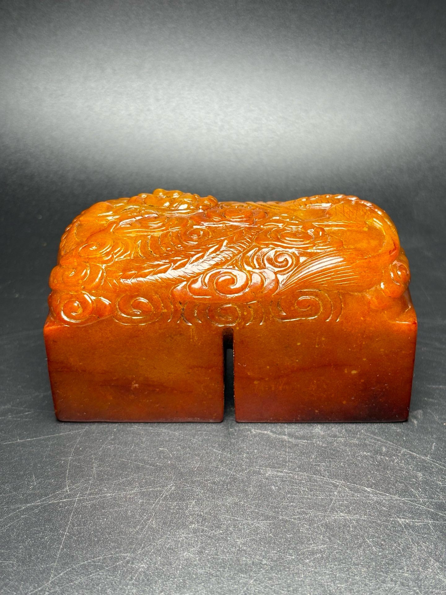 Delicate Hetian Jade Dragon Seal