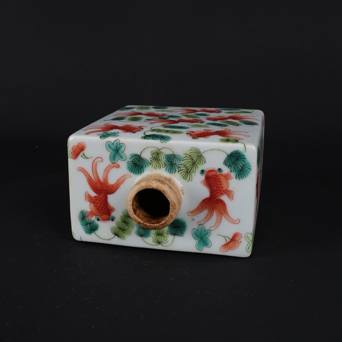 Pink goldfish patterned tea jar