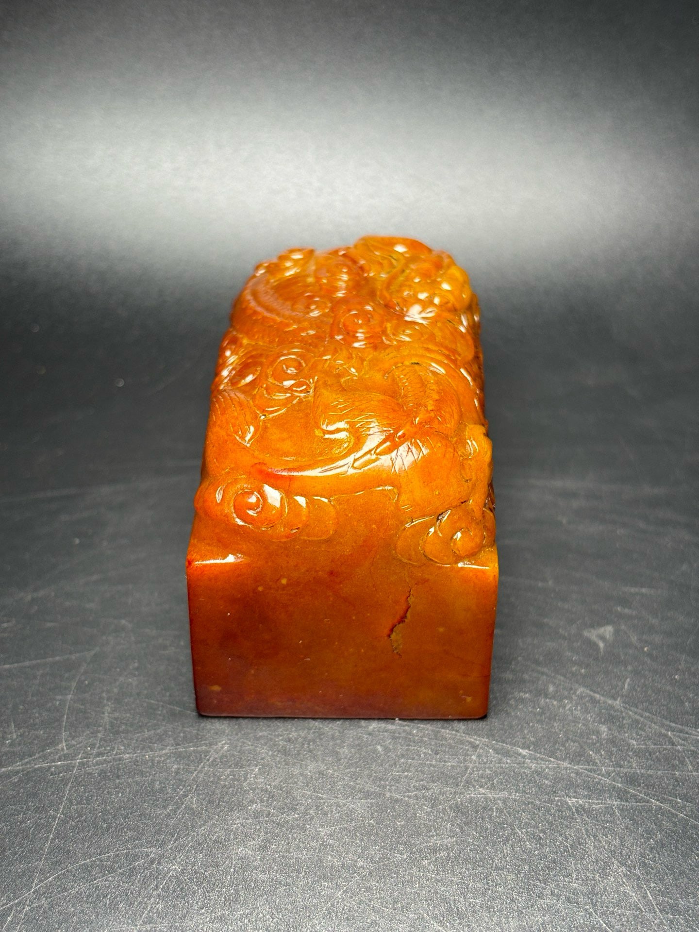 Delicate Hetian Jade Dragon Seal