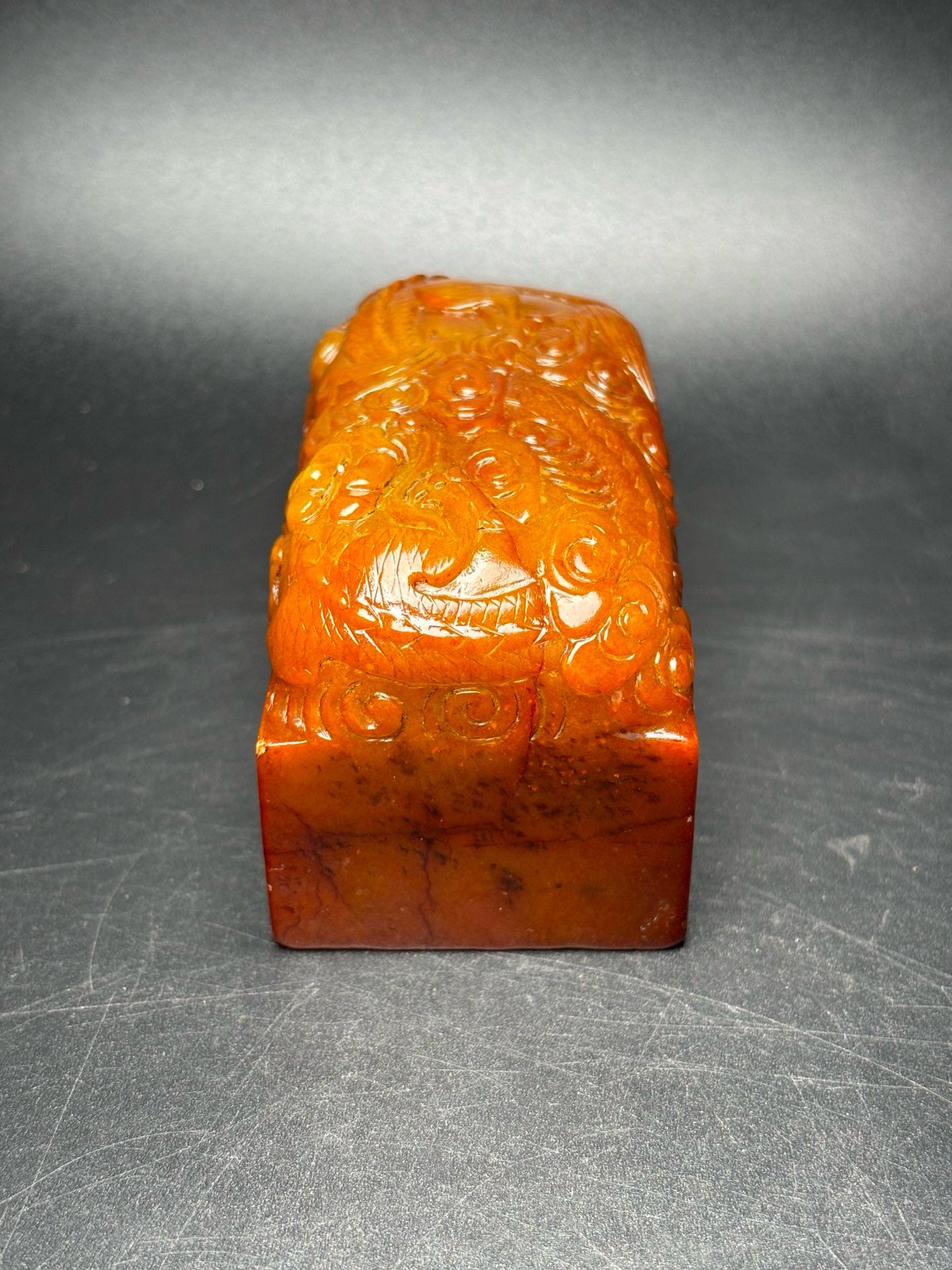 Delicate Hetian Jade Dragon Seal