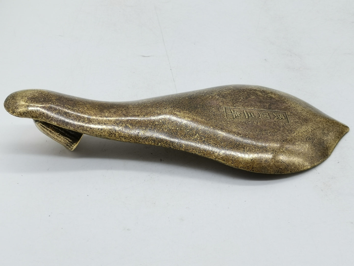 Chinese antique pure copper three hole lotus pod incense table