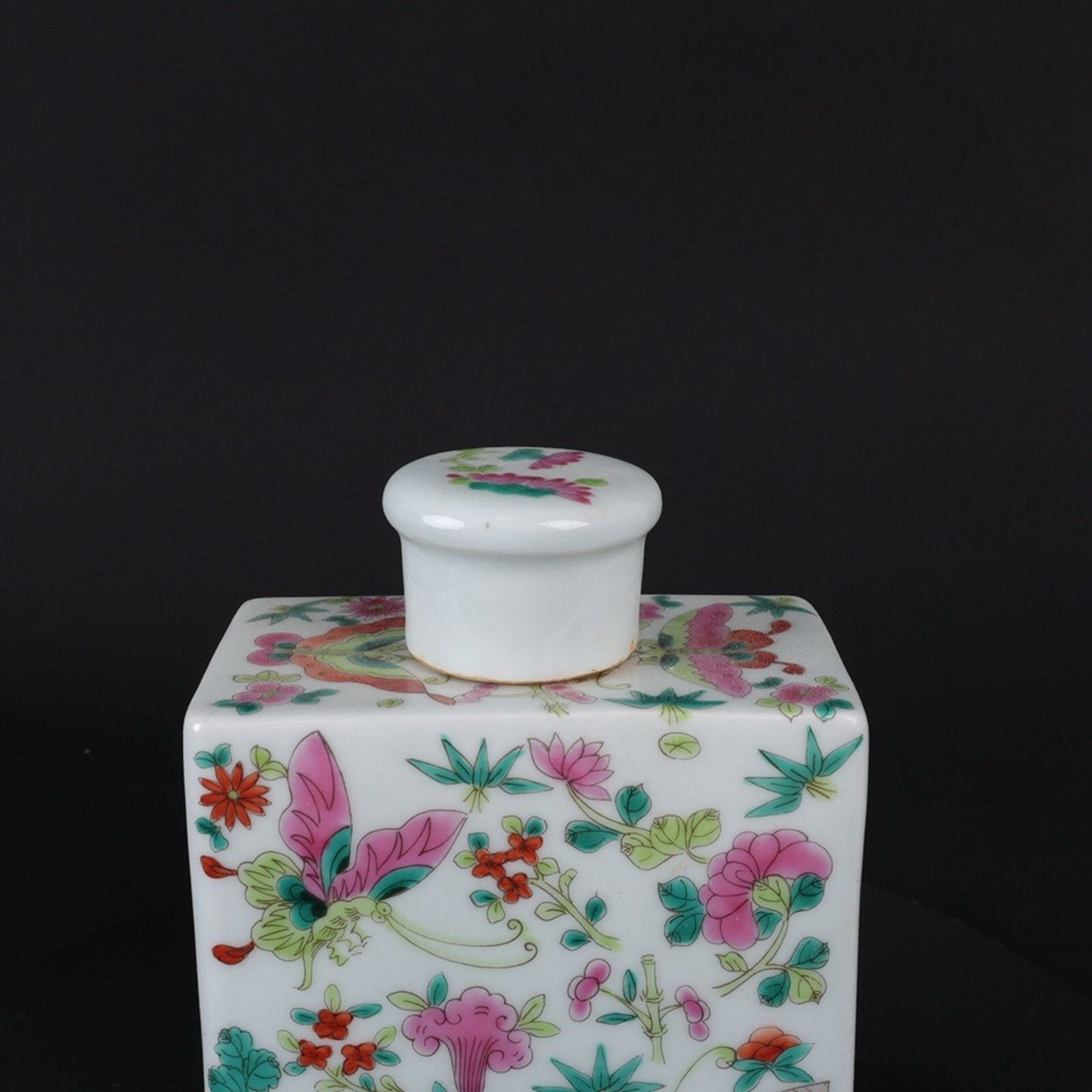 Pink Butterfly Love Flower Pattern Tea Jar
