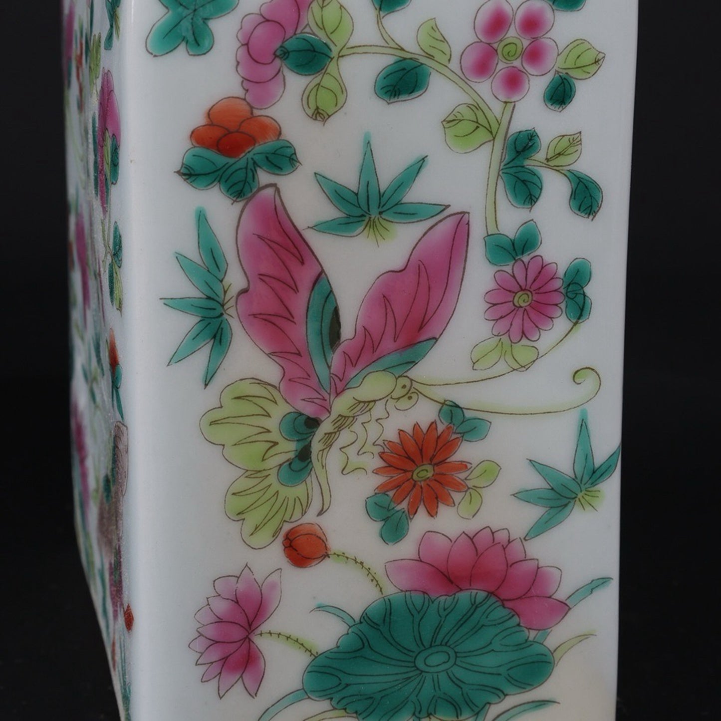 Pink Butterfly Love Flower Pattern Tea Jar