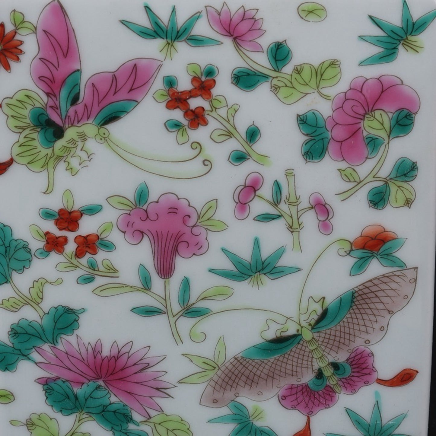Pink Butterfly Love Flower Pattern Tea Jar