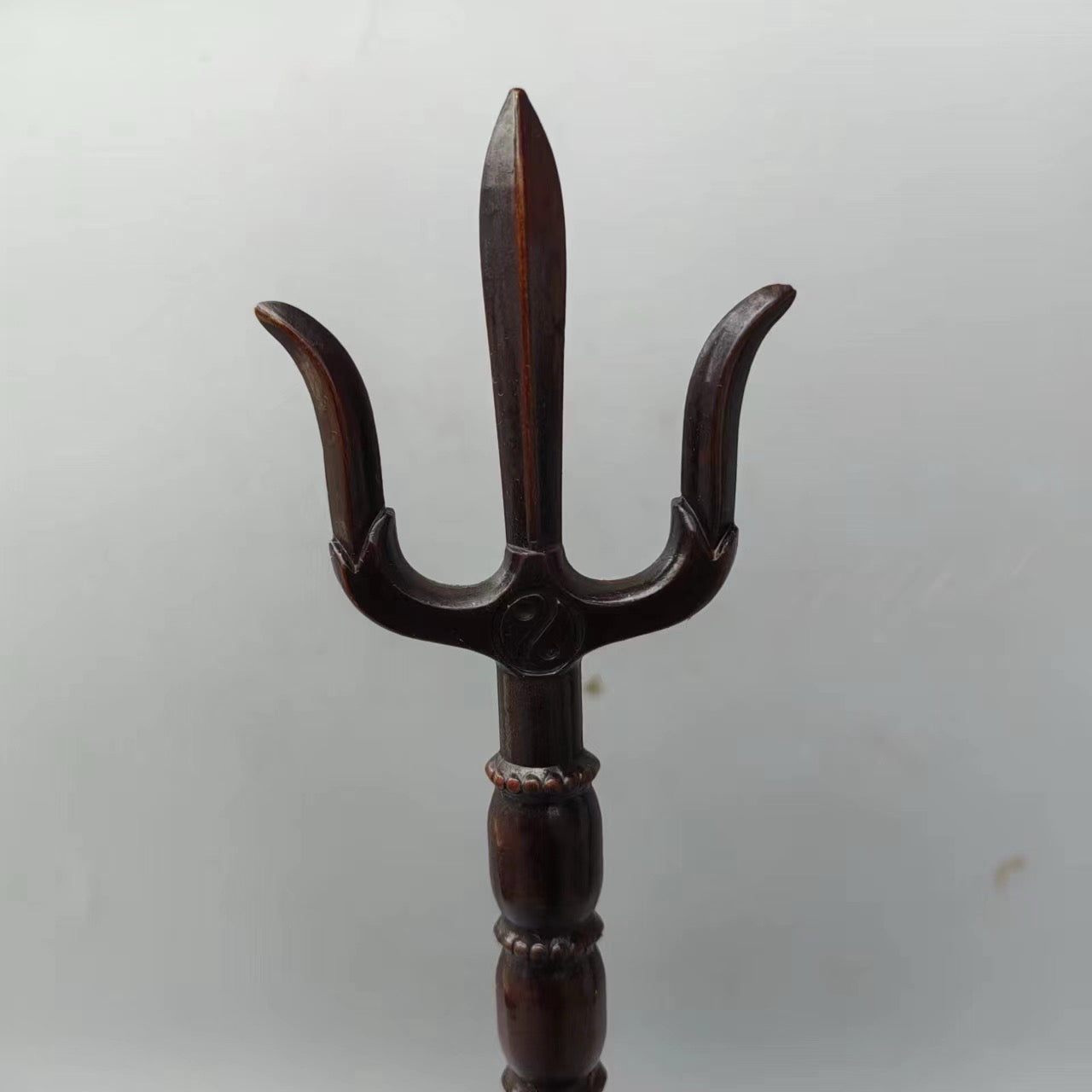 Chinese Antique Pure Copper Eight Treasures Hand Ringing Bell