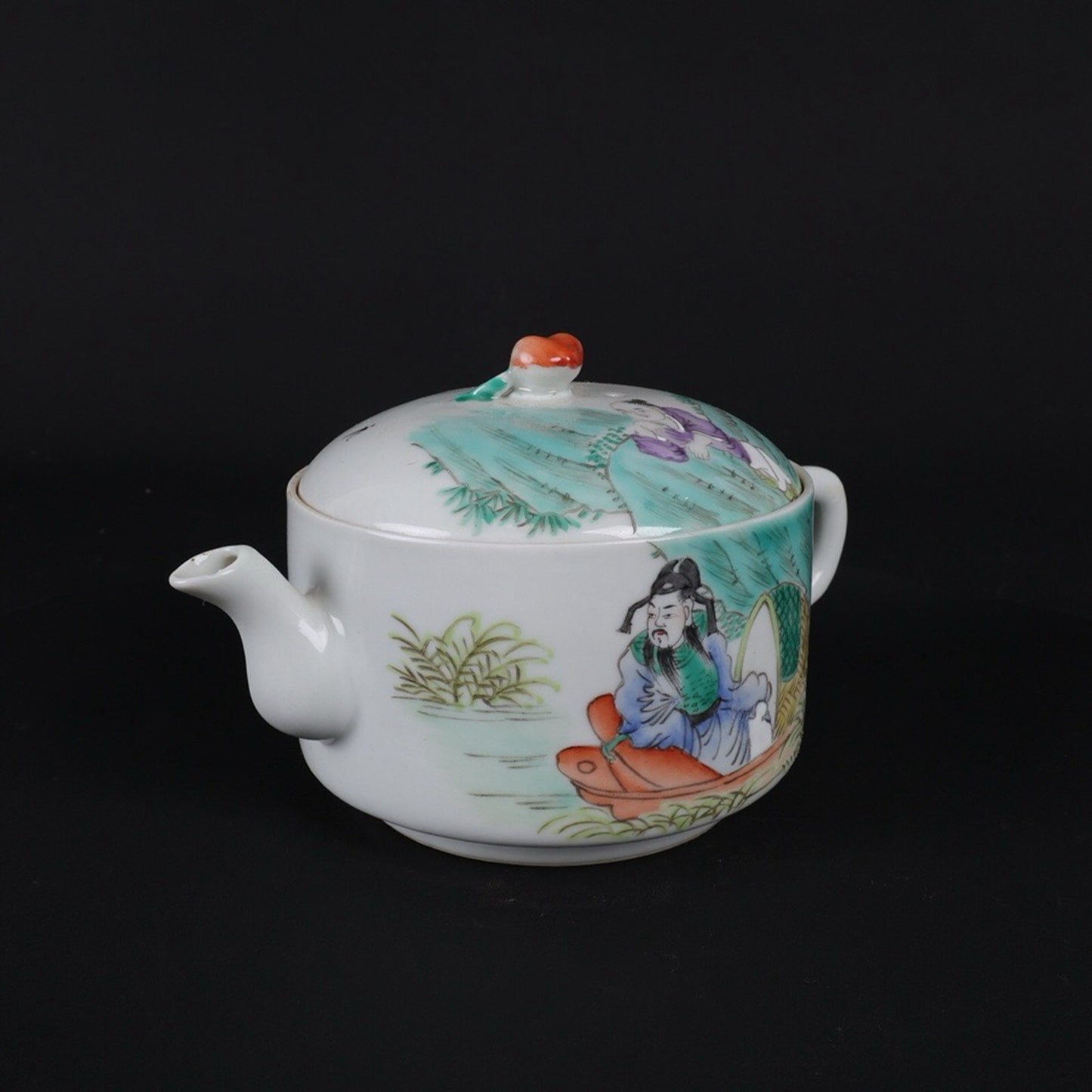 Republic of China Pink Character Story Pattern Straight Peach Pot