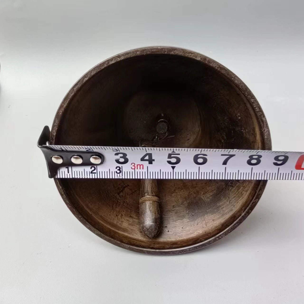 Chinese Antique Pure Copper Eight Treasures Hand Ringing Bell
