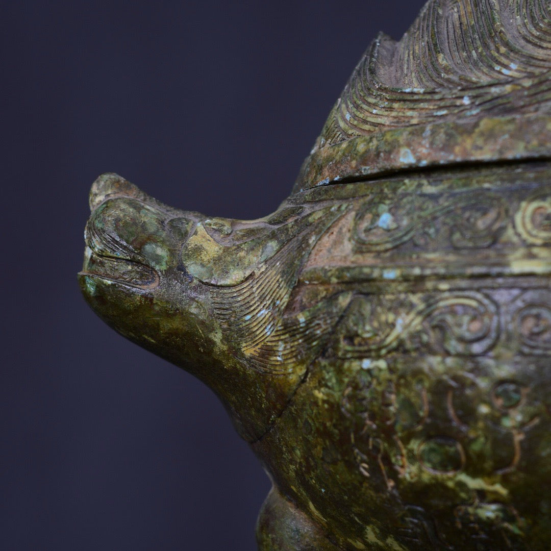 Chinese antique bronze beast smoking furnace