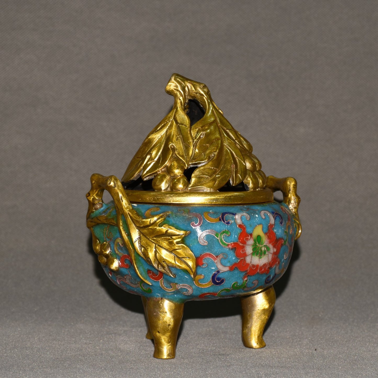 Pure copper cloisonne incense burner ornament
