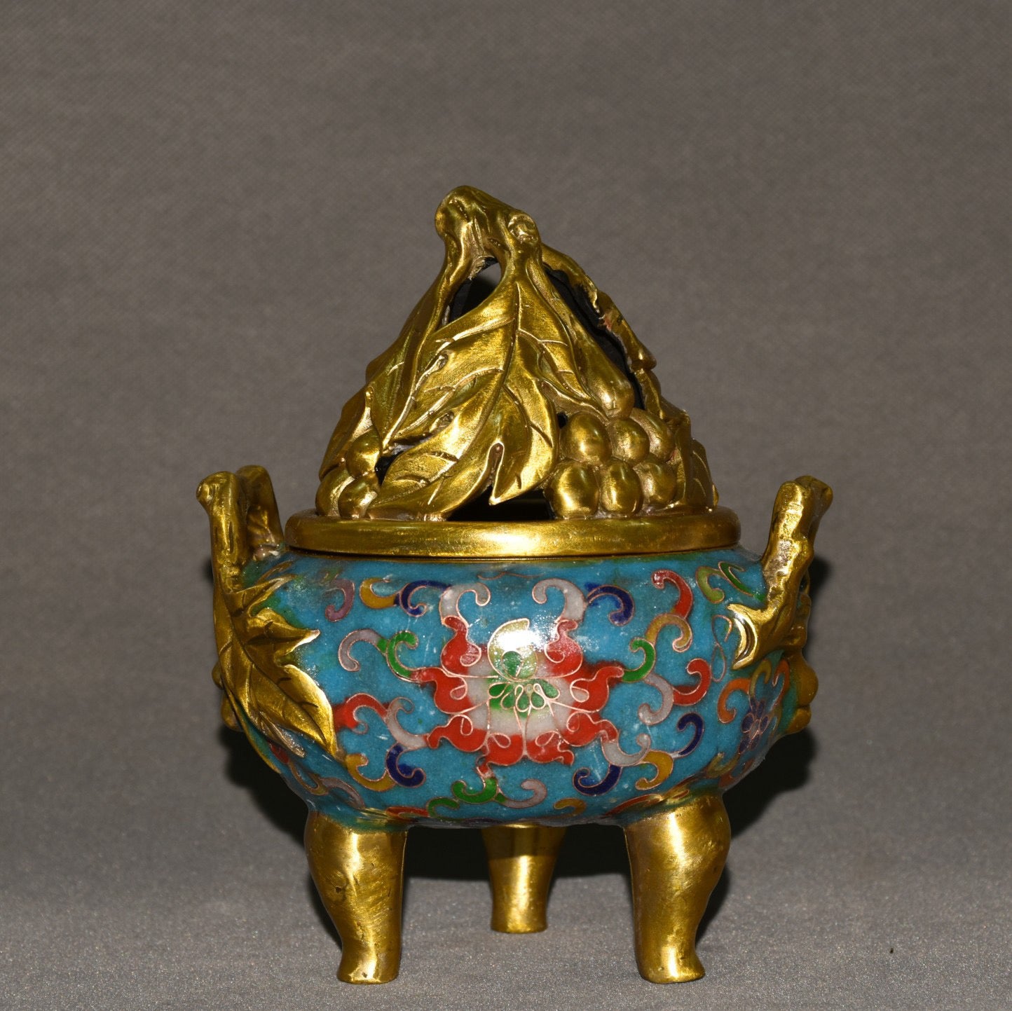 Pure copper cloisonne incense burner ornament