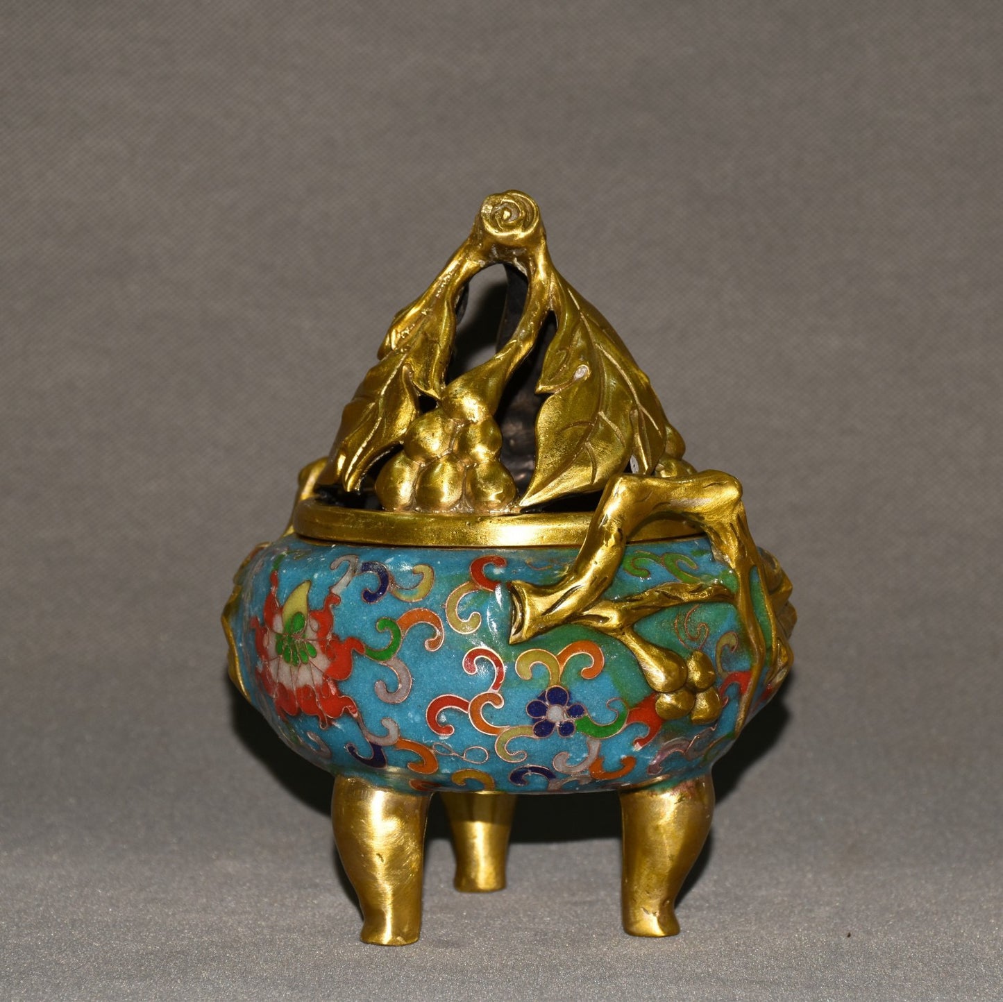 Pure copper cloisonne incense burner ornament