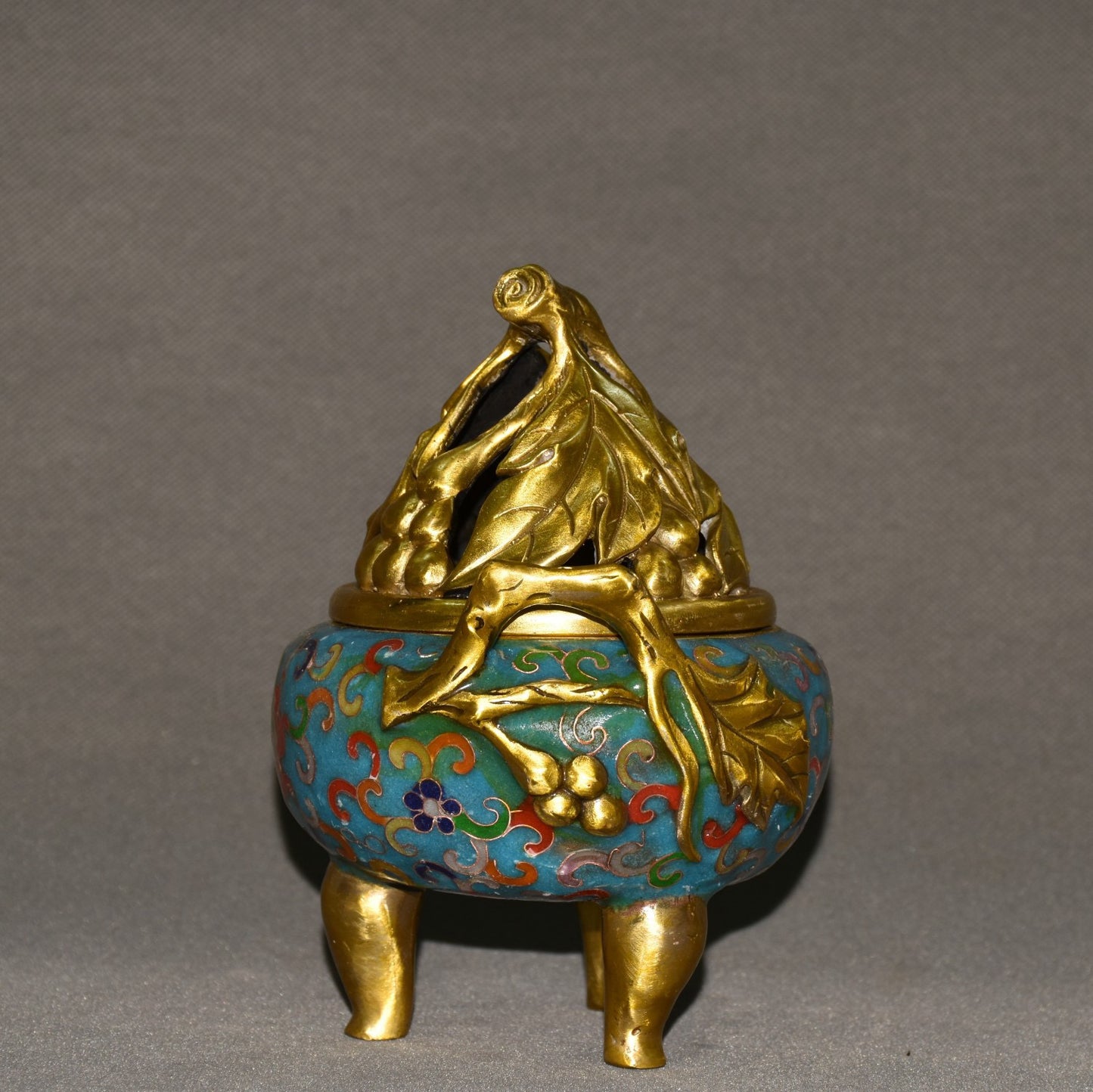 Pure copper cloisonne incense burner ornament