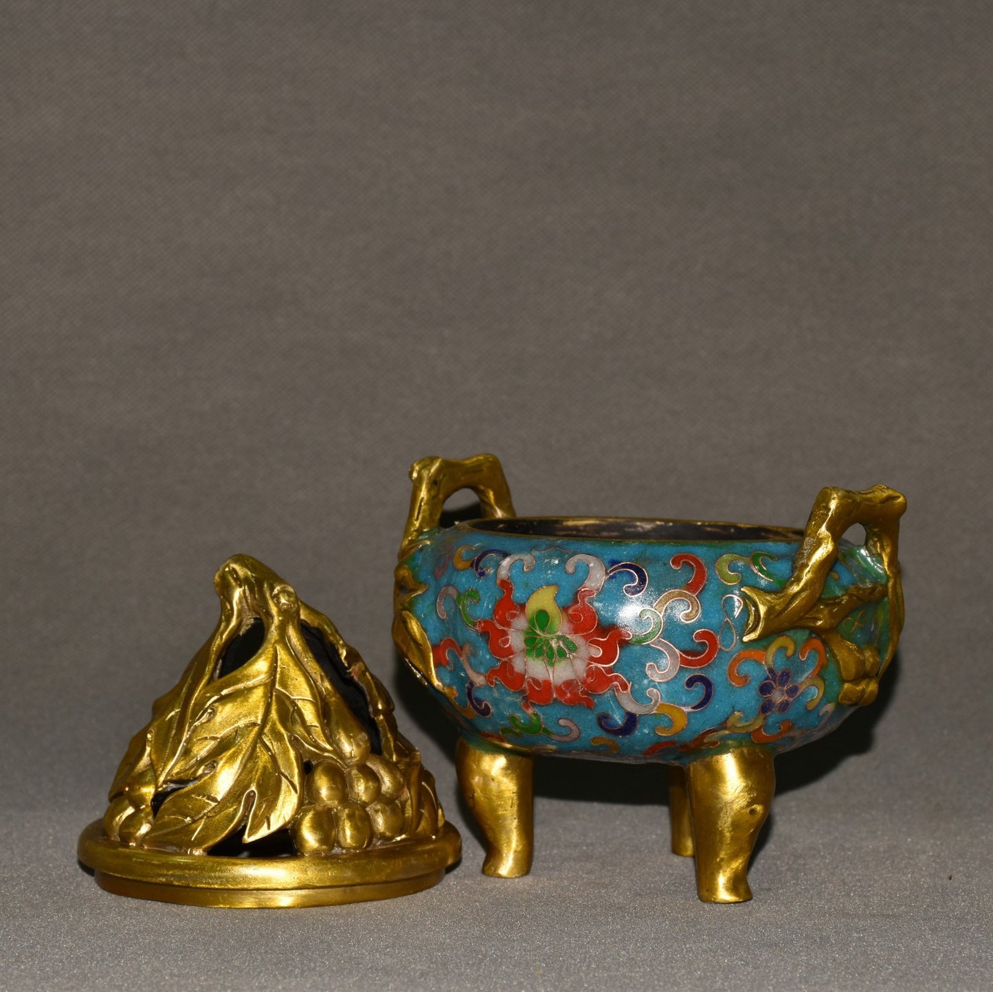 Pure copper cloisonne incense burner ornament
