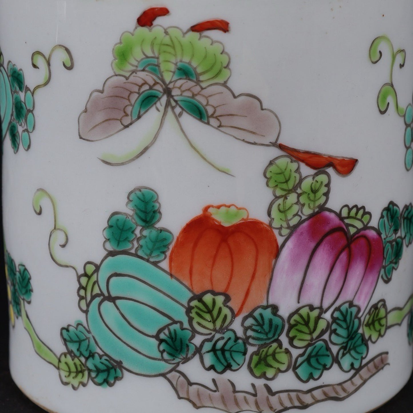 Republic of China Pink Melon and Butterfly Pattern Tea Jar