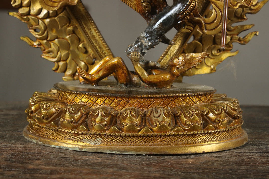 Chinese antique bronze gilded handmade statue of Ming Buddha Mother