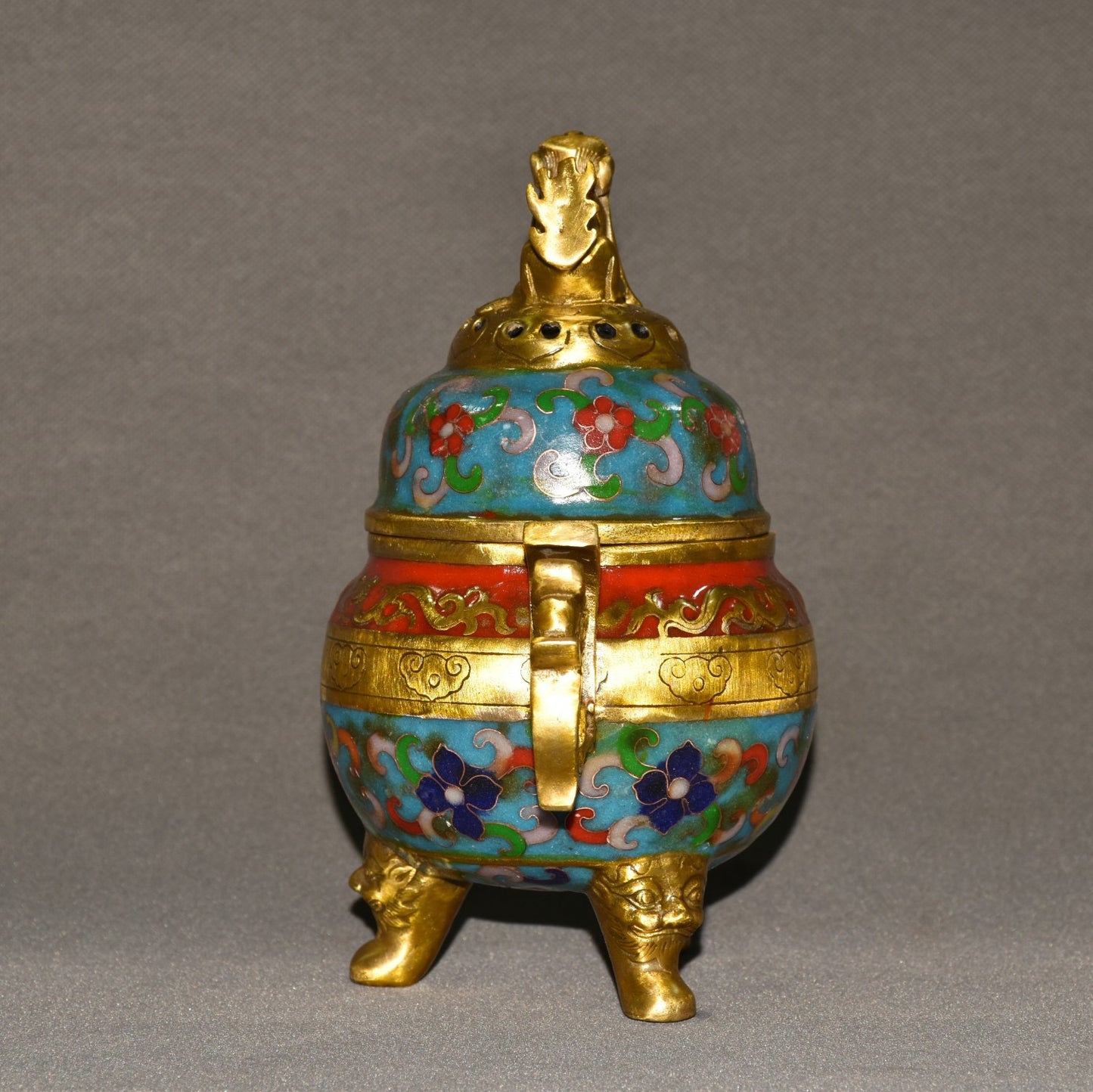 Pure copper cloisonne incense burner ornament