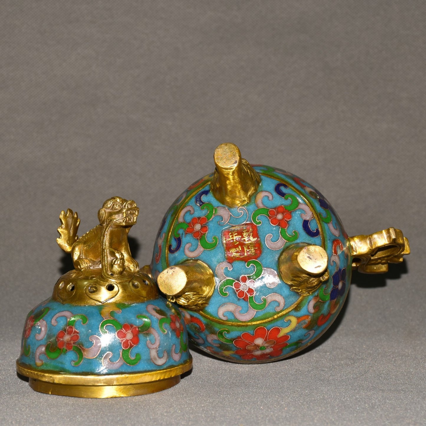 Pure copper cloisonne incense burner ornament