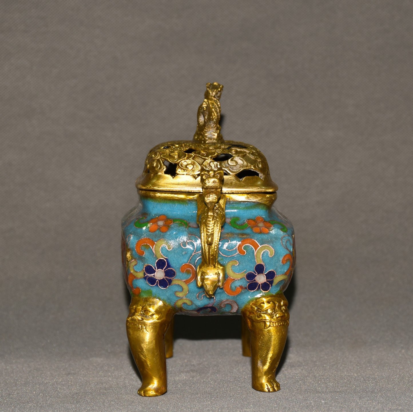 Pure copper cloisonne incense burner ornament
