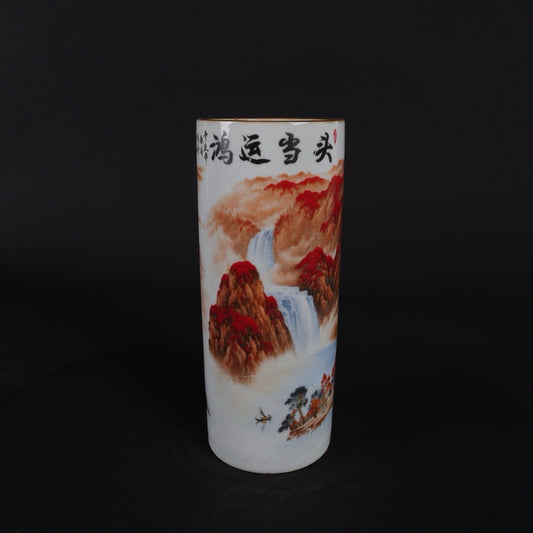 Pink Lucky Head Pattern Round Pen Holder