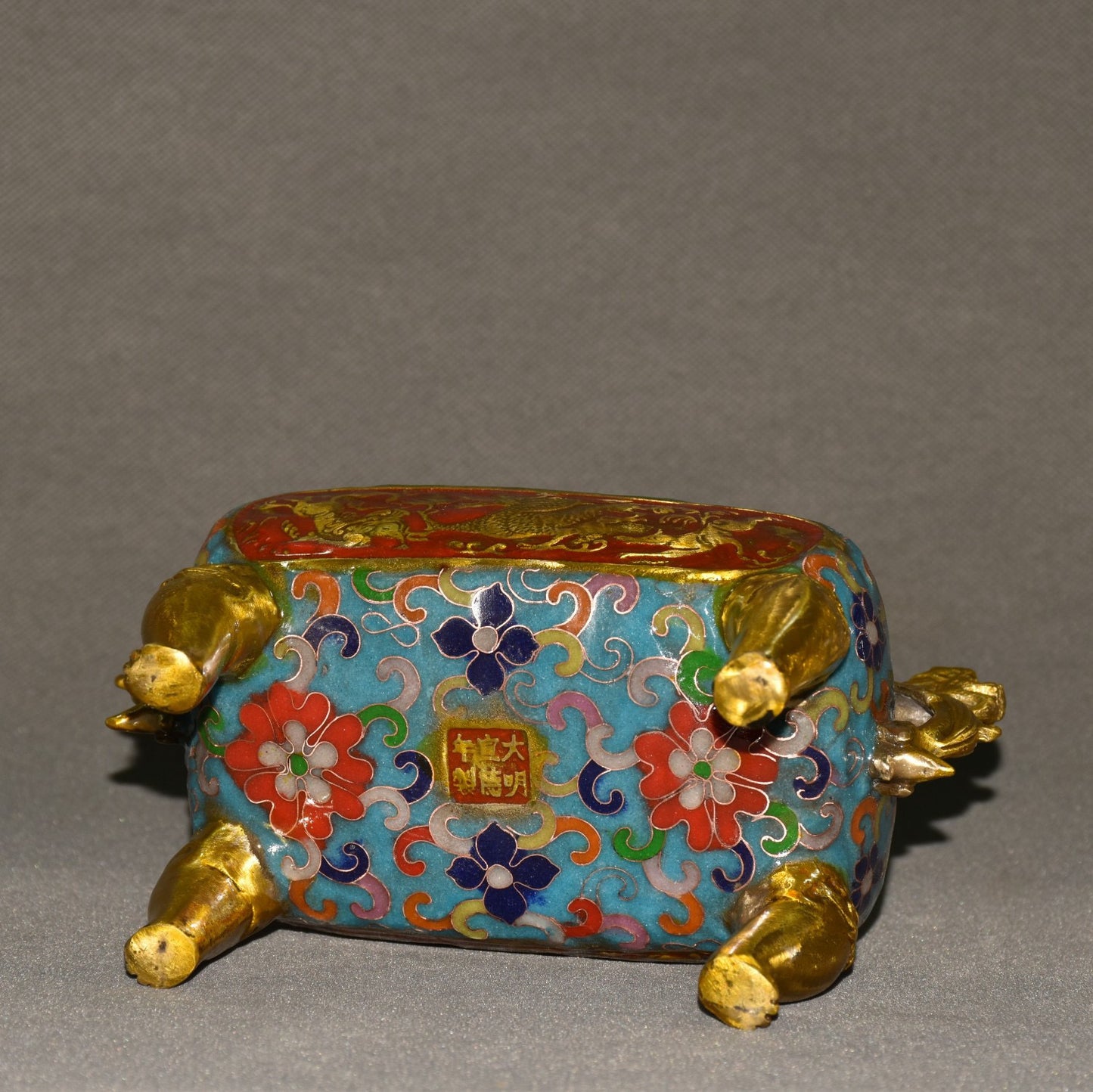 Pure copper cloisonne incense burner ornament
