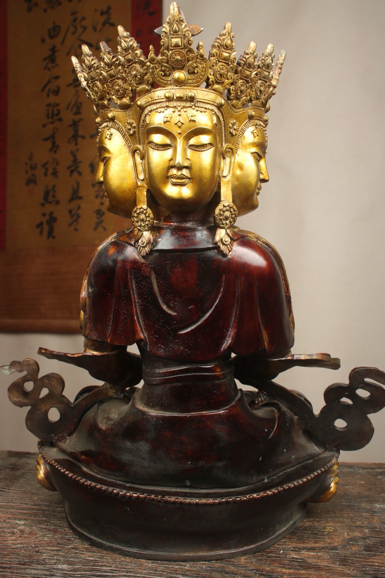 Chinese antique bronze gilded handmade statue of the Great Sun Tathagata