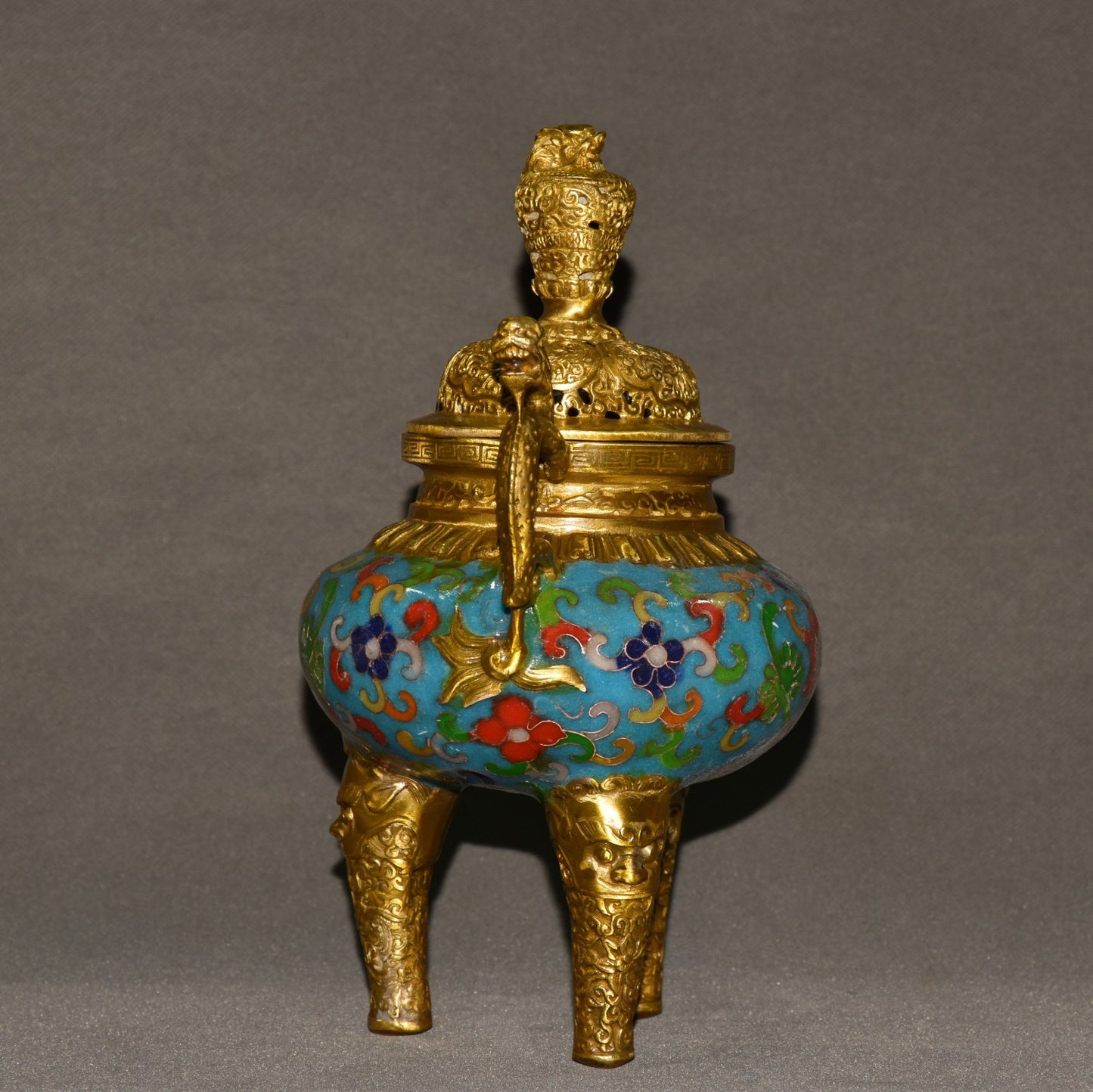 Pure copper cloisonne incense burner ornament