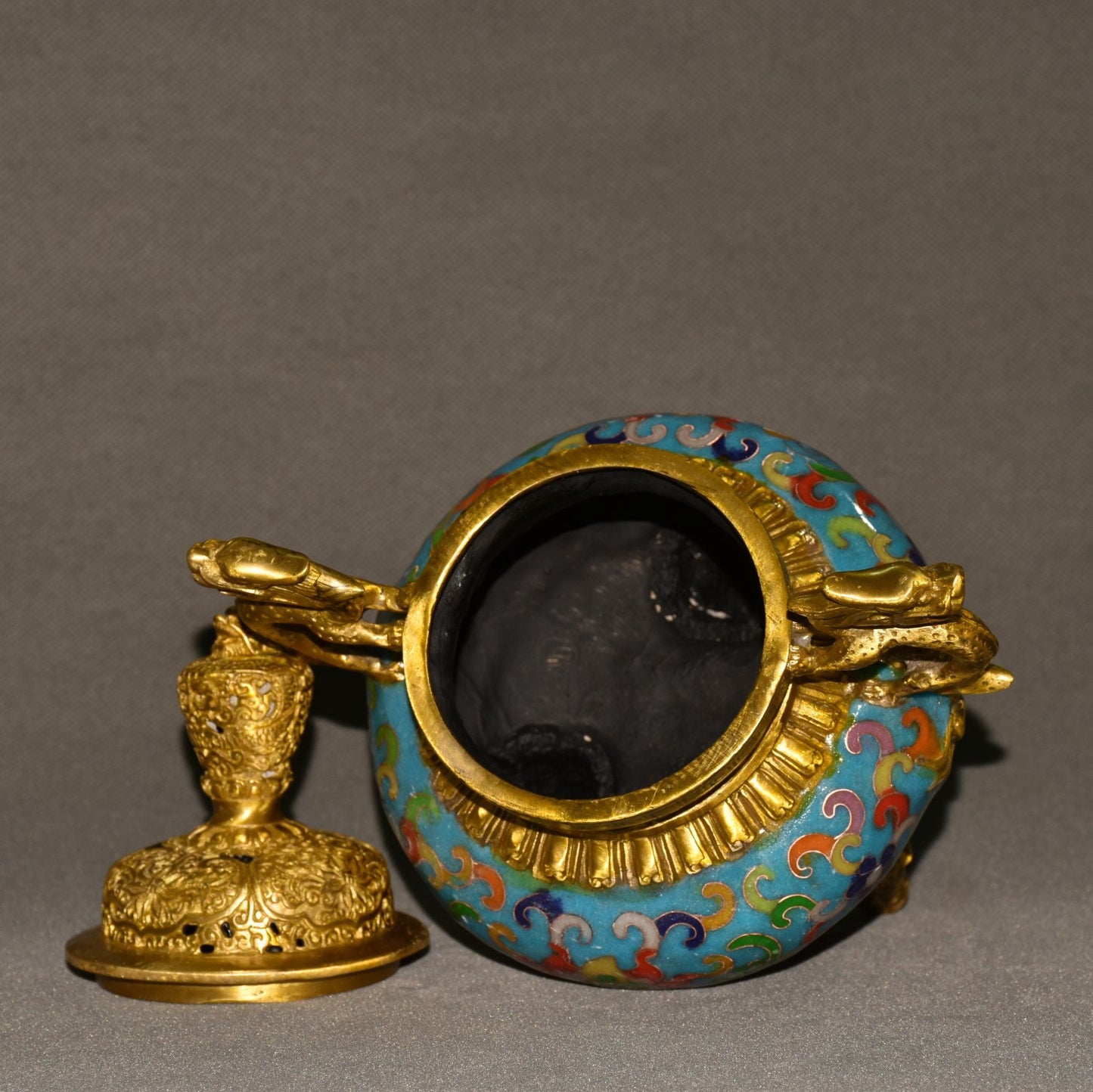 Pure copper cloisonne incense burner ornament