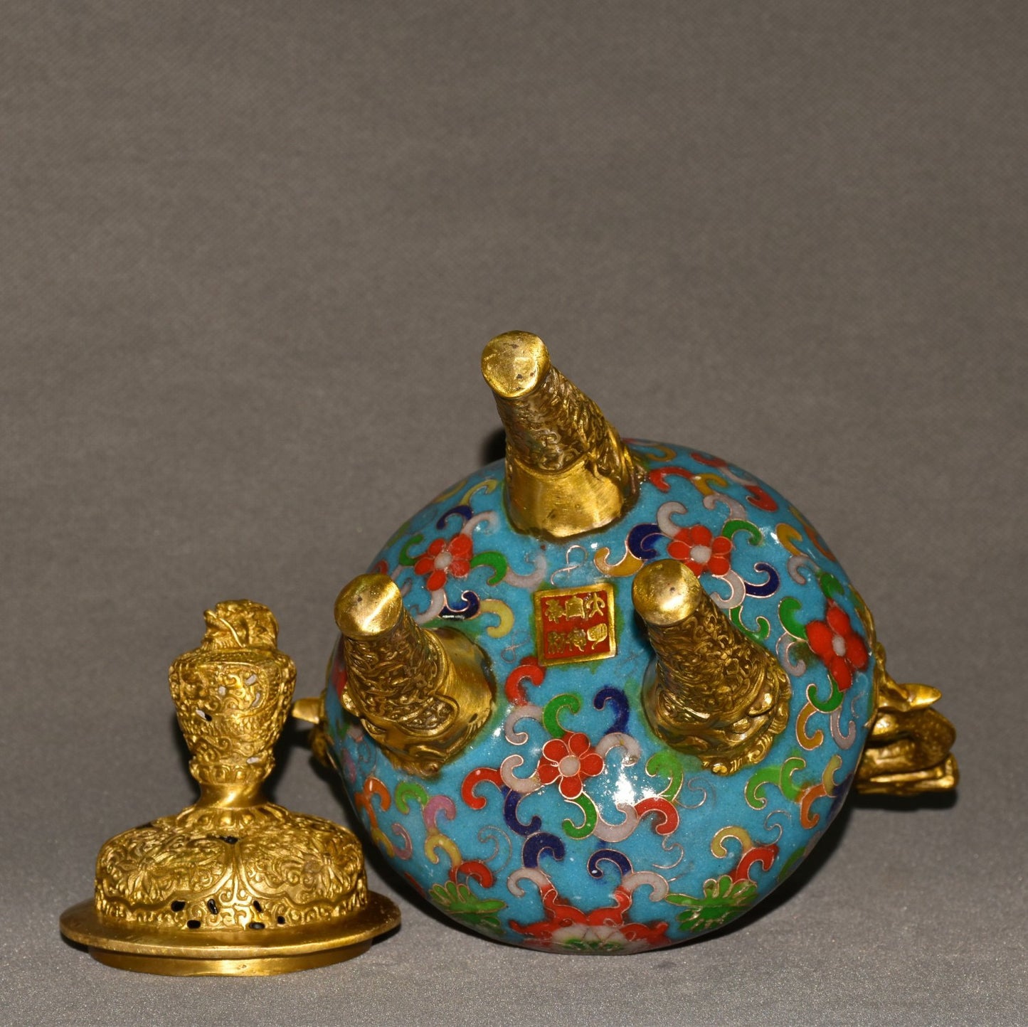 Pure copper cloisonne incense burner ornament