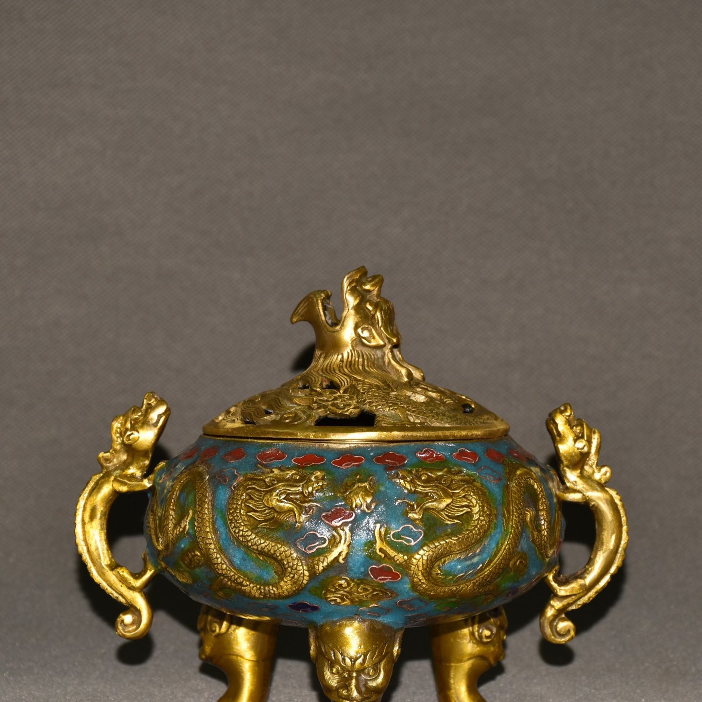 Pure copper cloisonne incense burner ornament