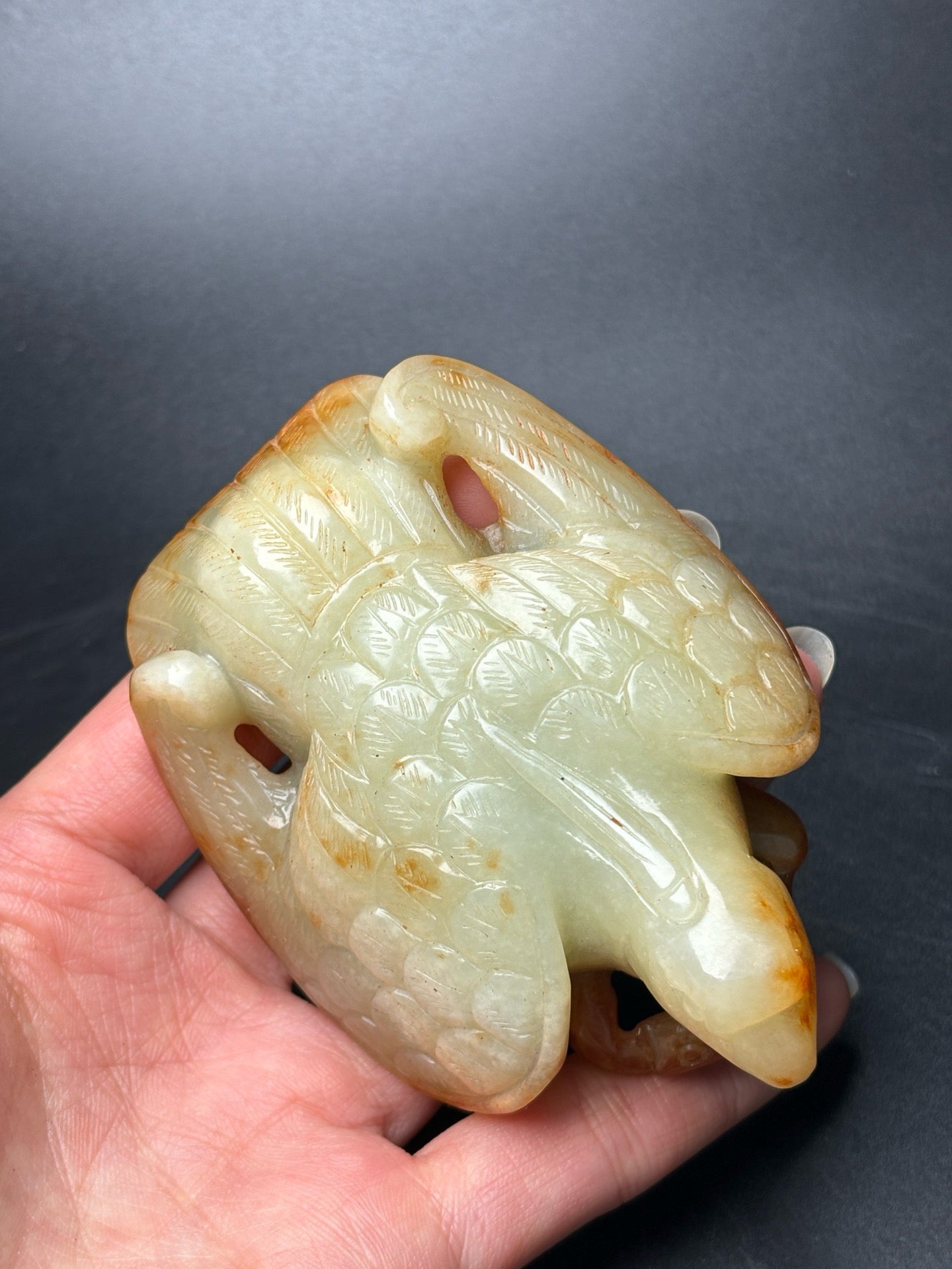 Delicate Hetian Jade Bird