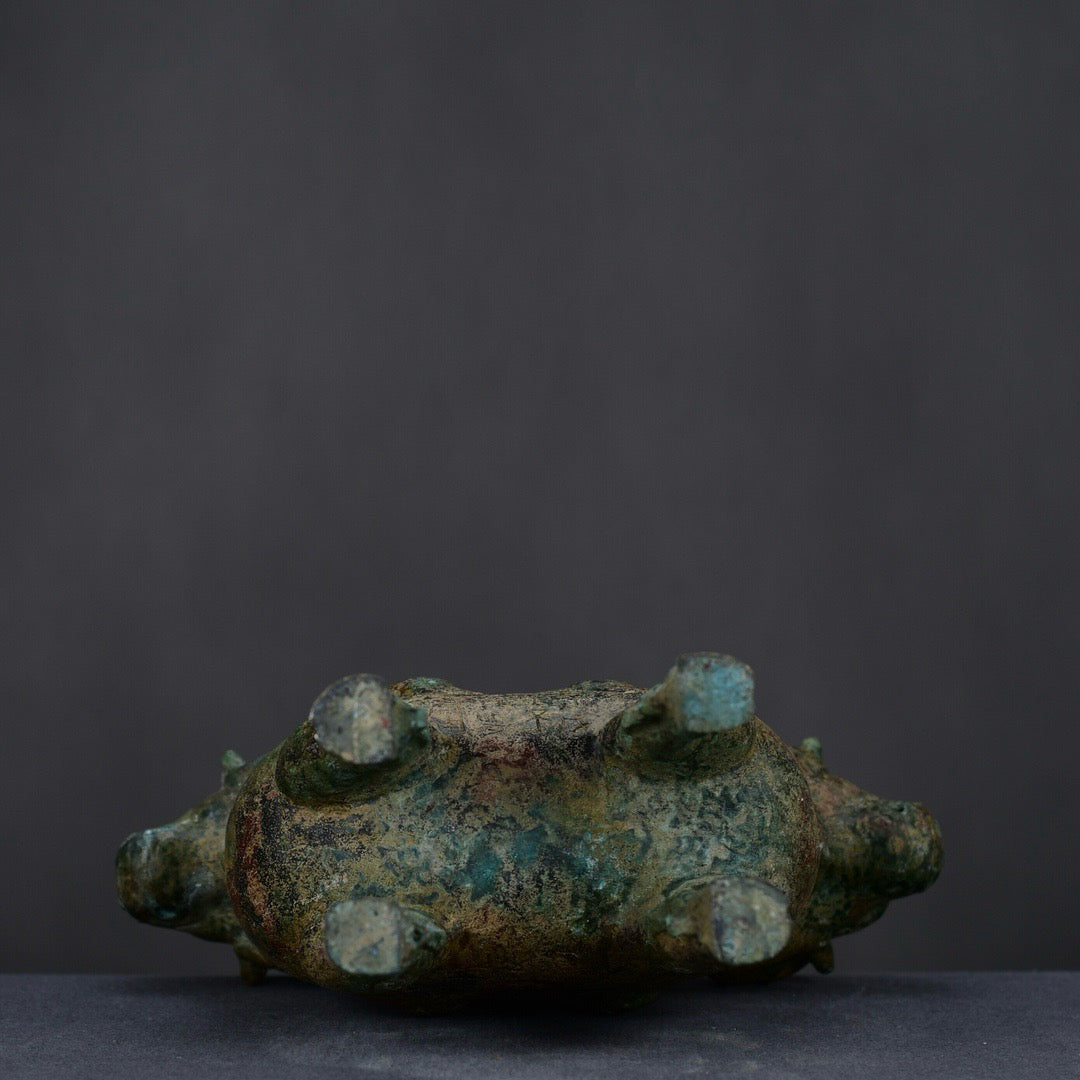 Chinese antique bronze twin sheep statue