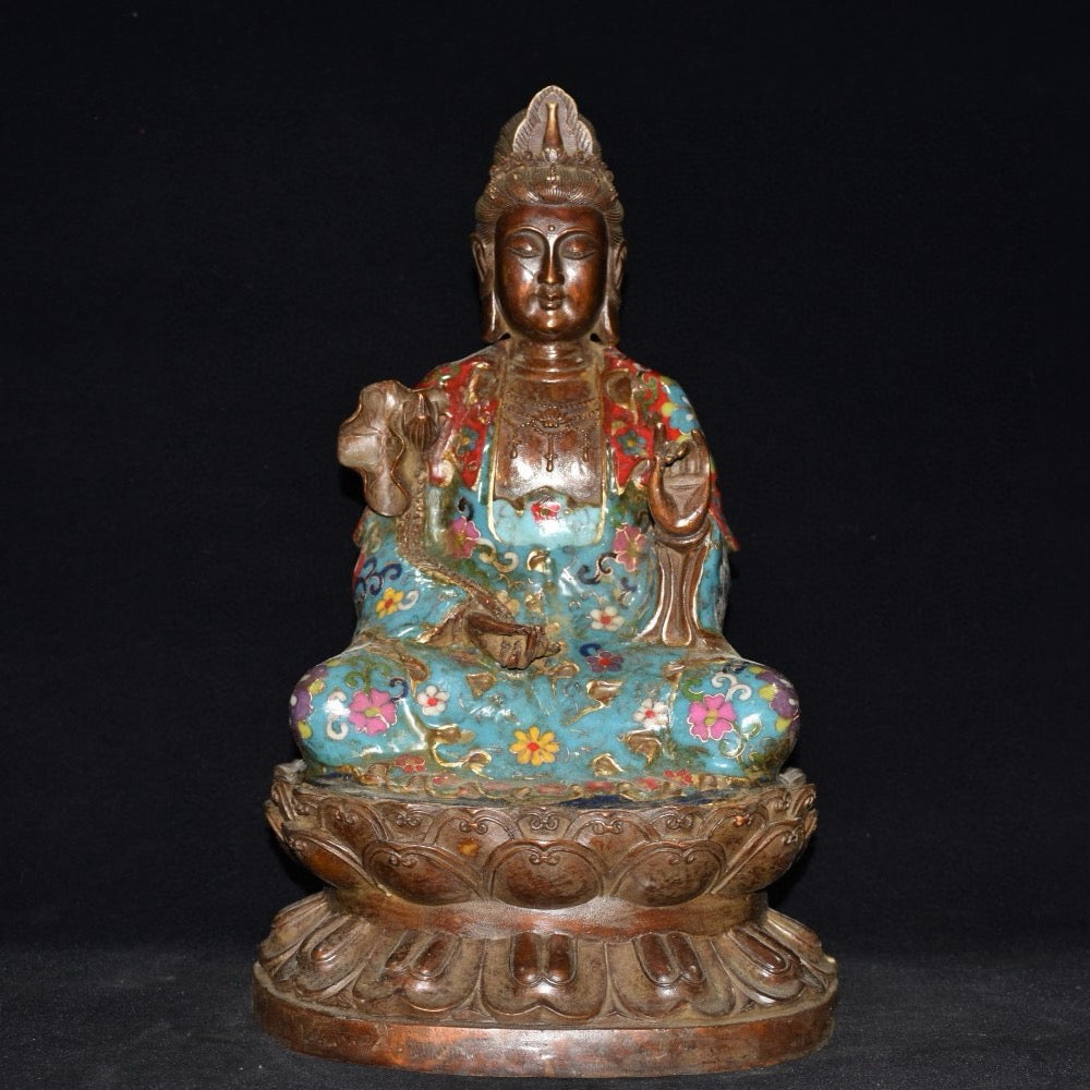 Pure copper cloisonne Guanyin ornaments