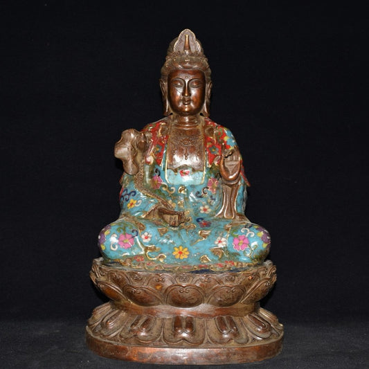 Pure copper cloisonne Guanyin ornaments
