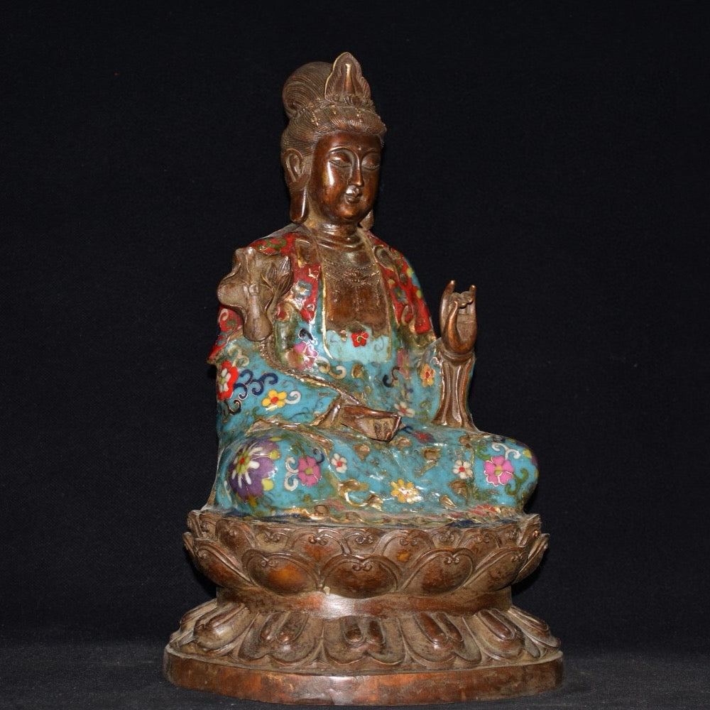 Pure copper cloisonne Guanyin ornaments