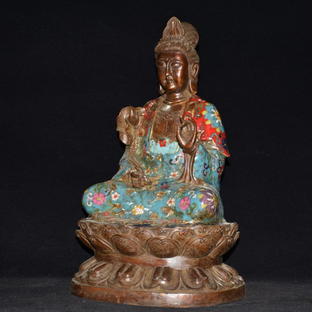 Pure copper cloisonne Guanyin ornaments