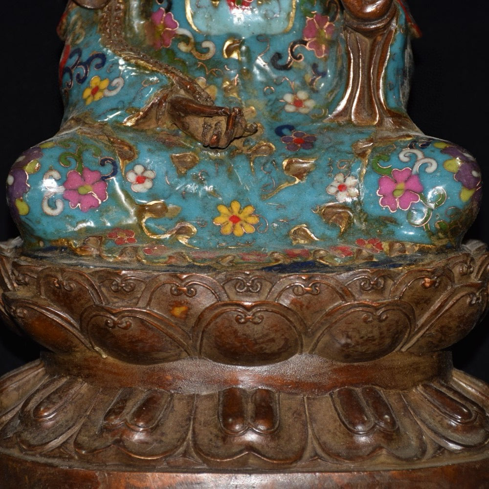 Pure copper cloisonne Guanyin ornaments