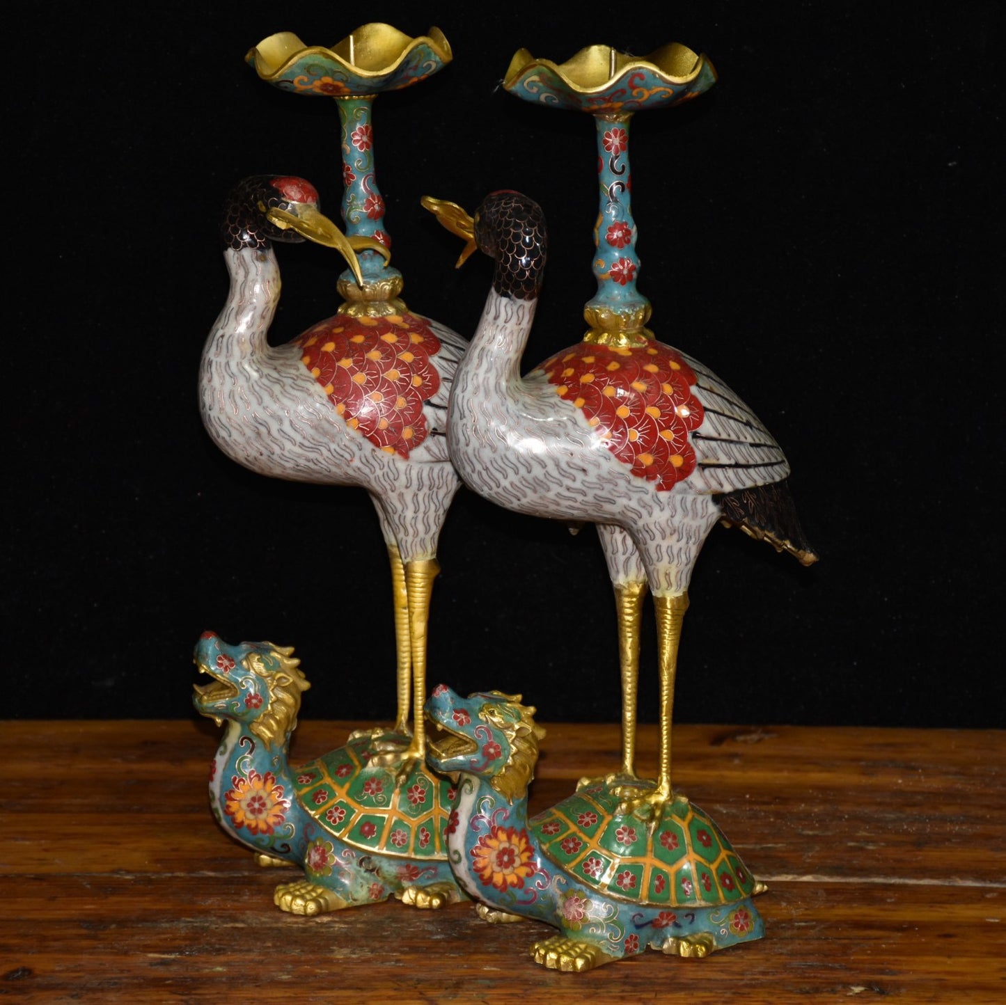 Pure copper cloisonne crane ornament