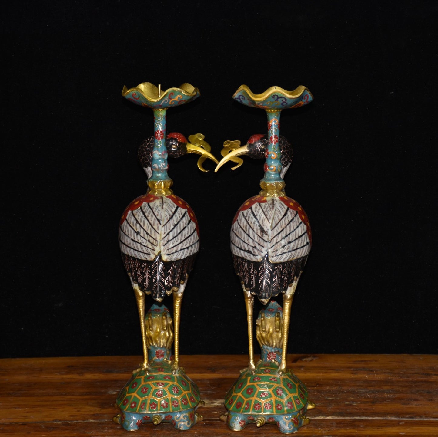 Pure copper cloisonne crane ornament