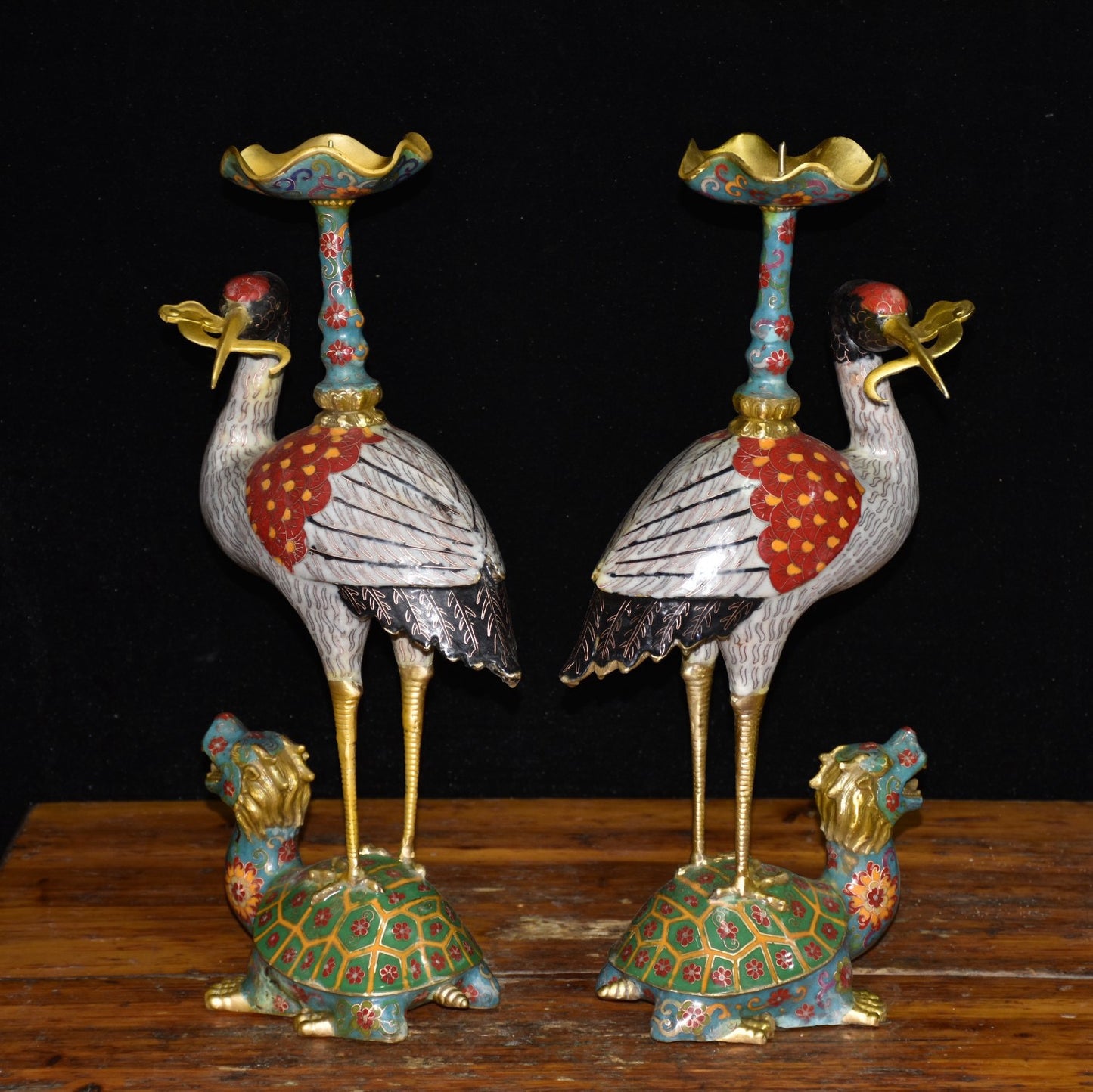 Pure copper cloisonne crane ornament