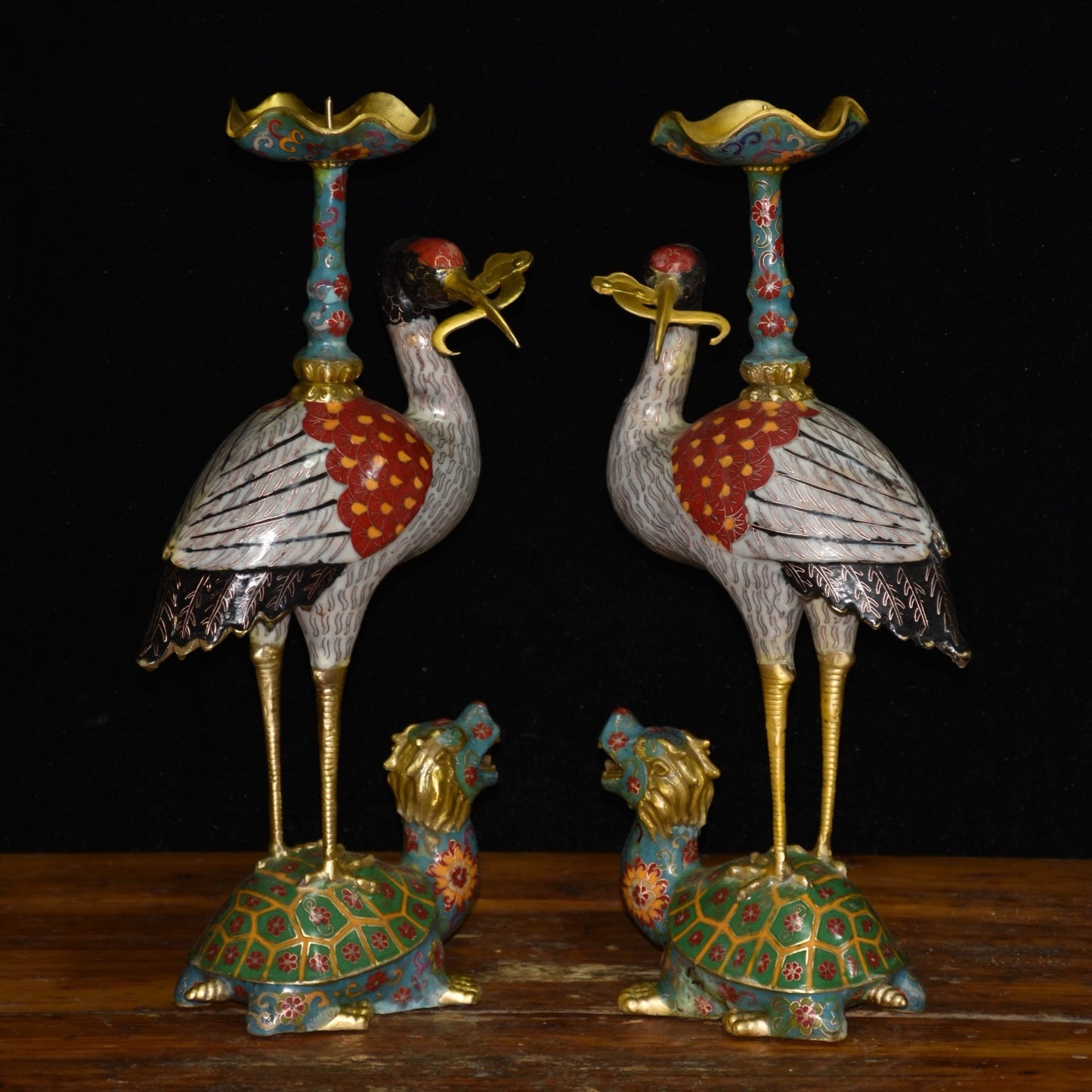 Pure copper cloisonne crane ornament