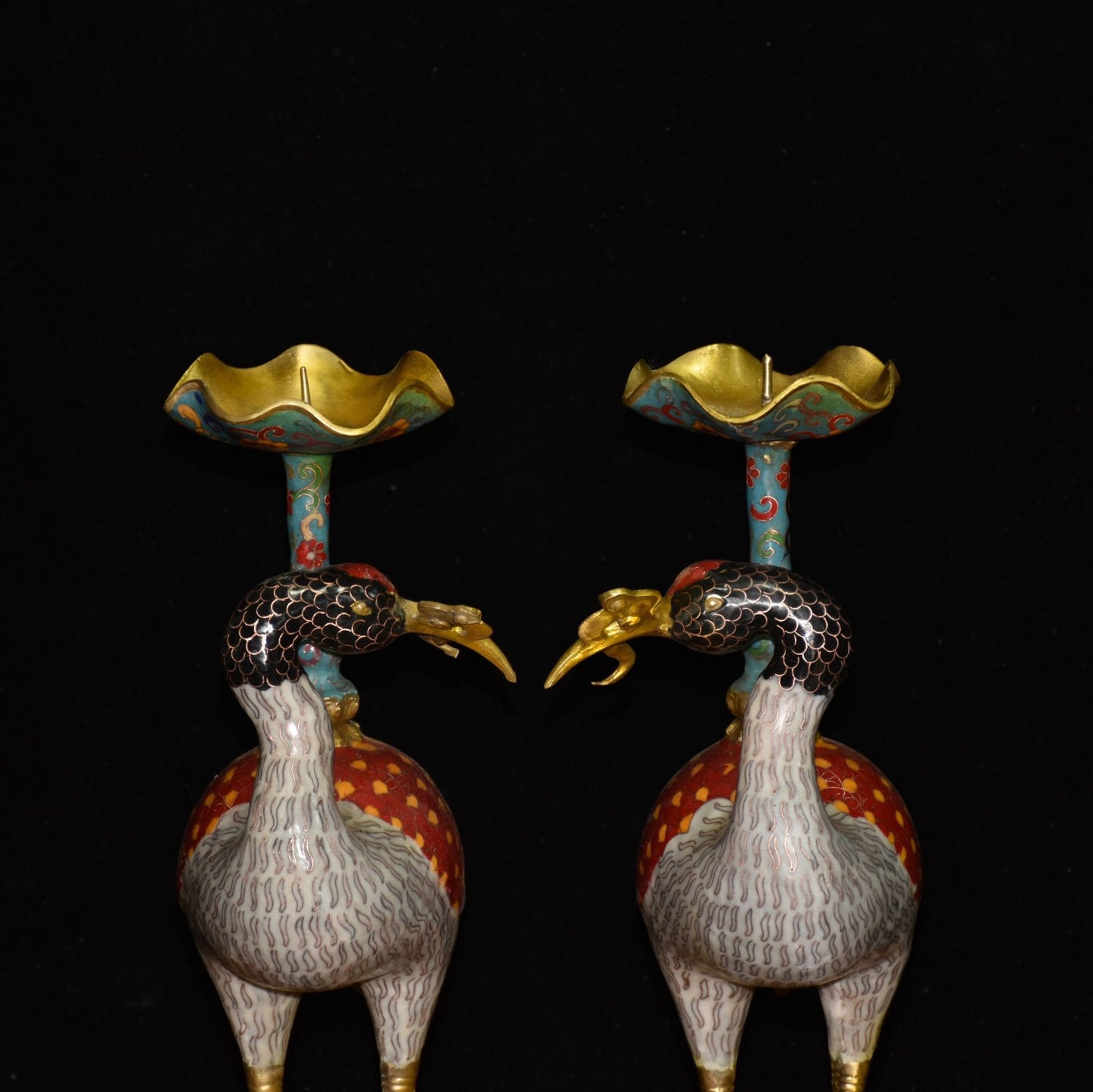 Pure copper cloisonne crane ornament