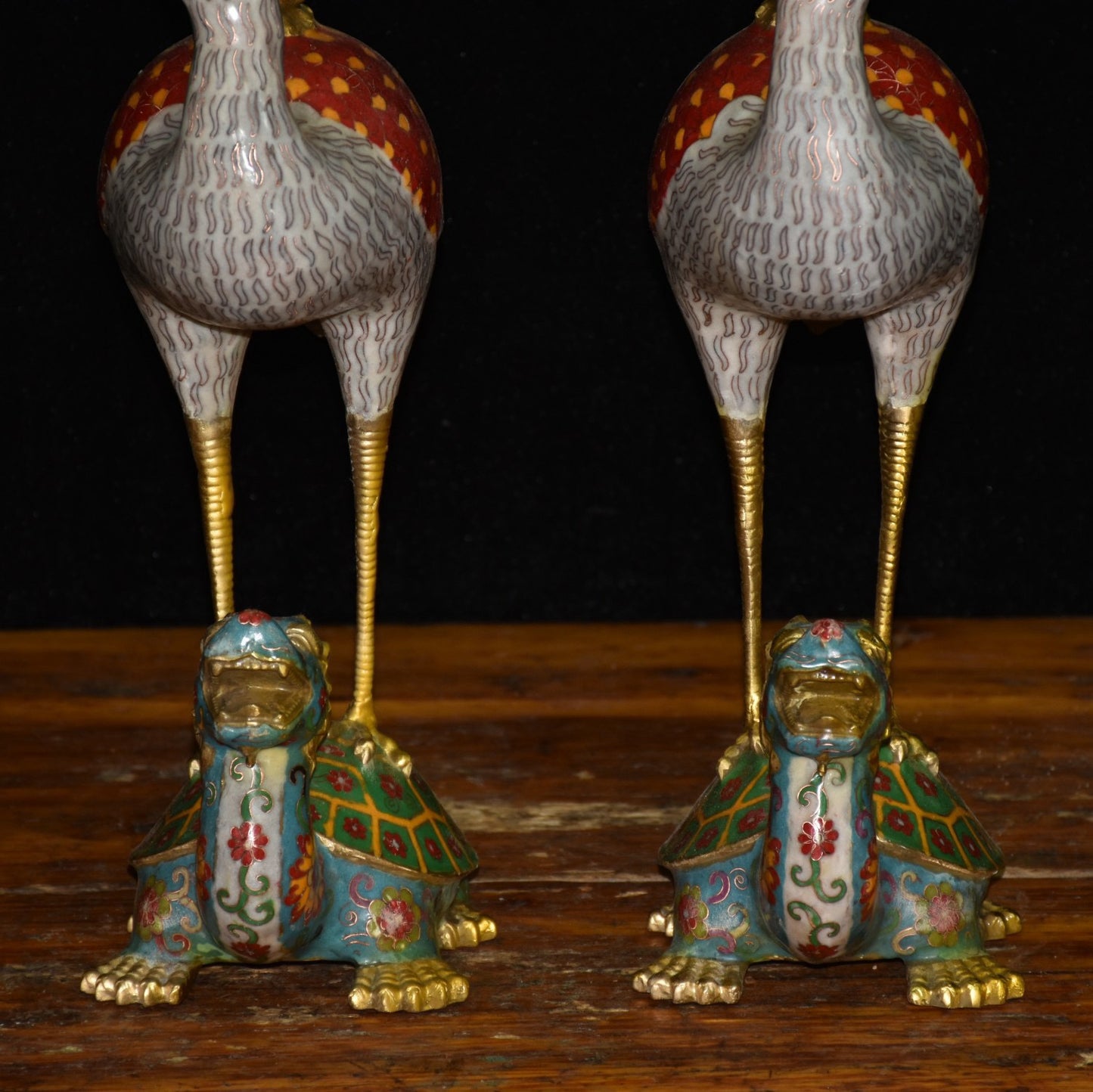 Pure copper cloisonne crane ornament