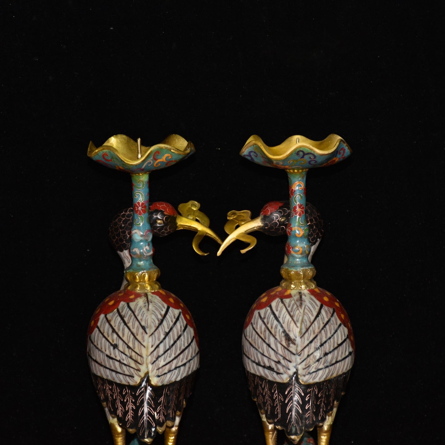 Pure copper cloisonne crane ornament