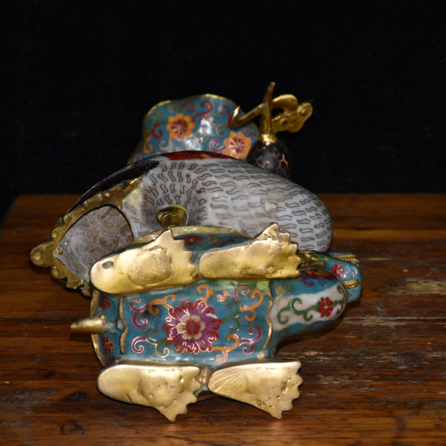 Pure copper cloisonne crane ornament