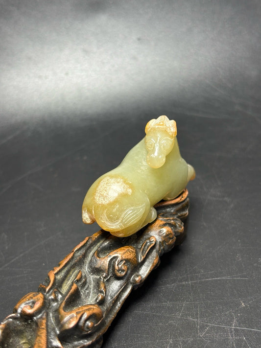 Exquisite Hotan Jade Turning Back Horse