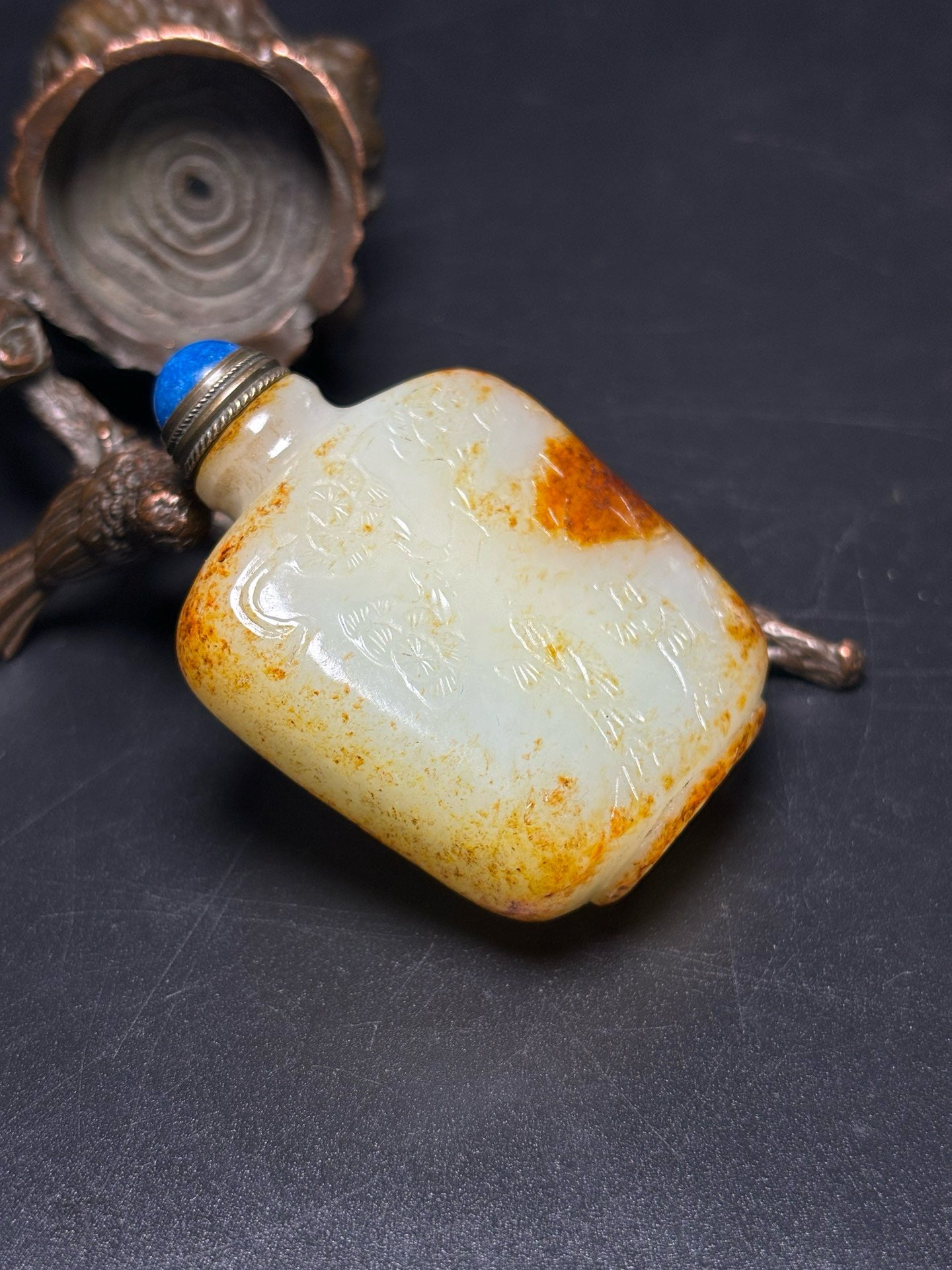 Exquisite Hotan Jade Snuff Bottle