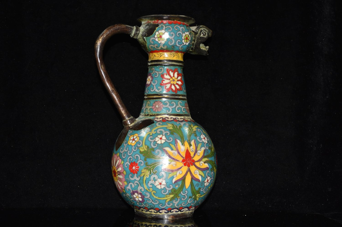 Pure copper cloisonne wine pot ornament