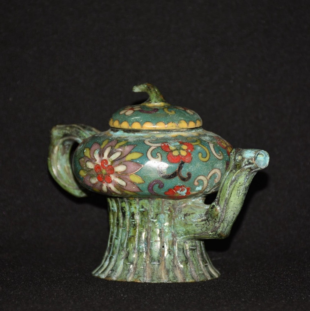 Pure copper cloisonne wine pot ornament